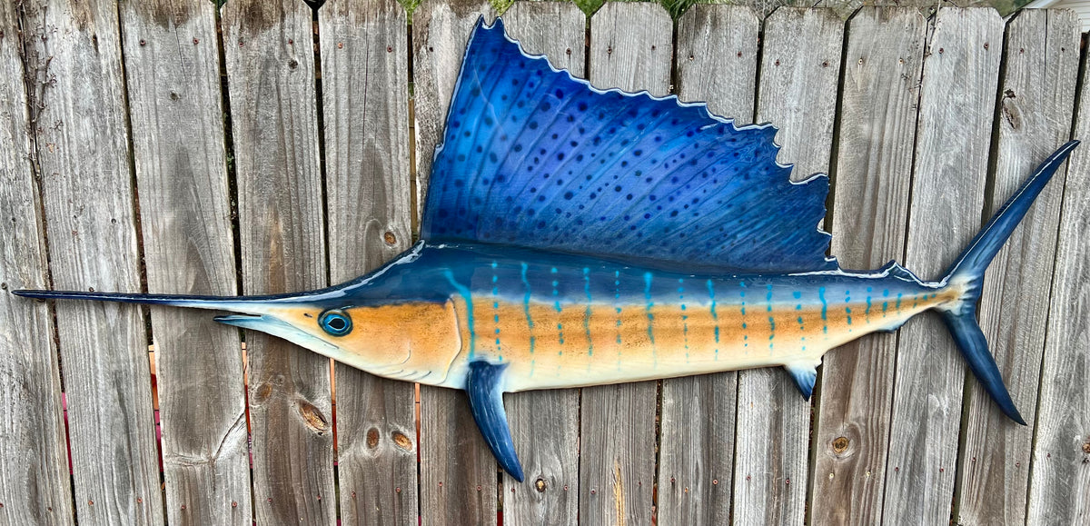 Atlantic Sailfish — Solid Oak Wall Art (72”)