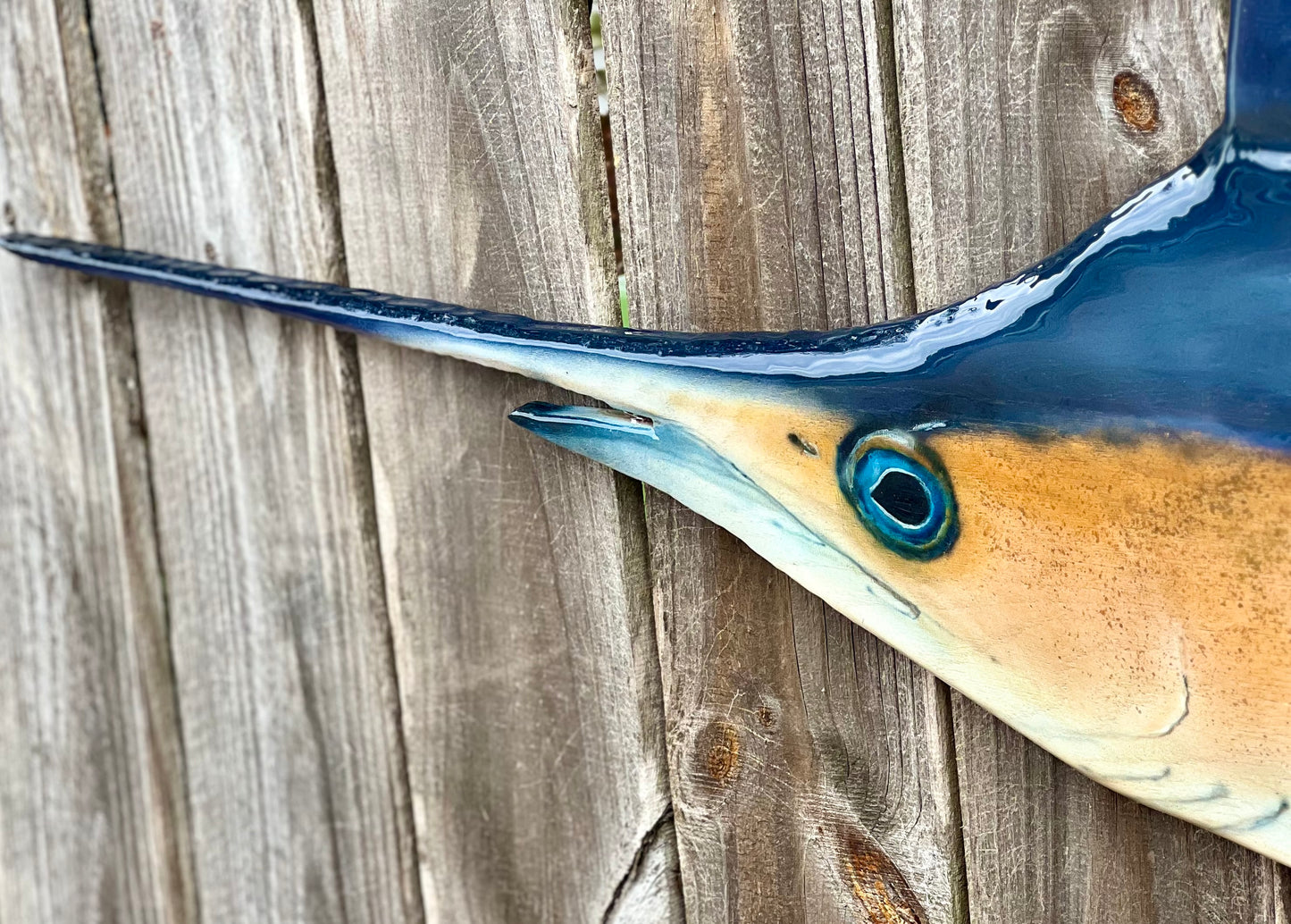 Atlantic Sailfish — Handcrafted Solid Oak Wall Art (72”)