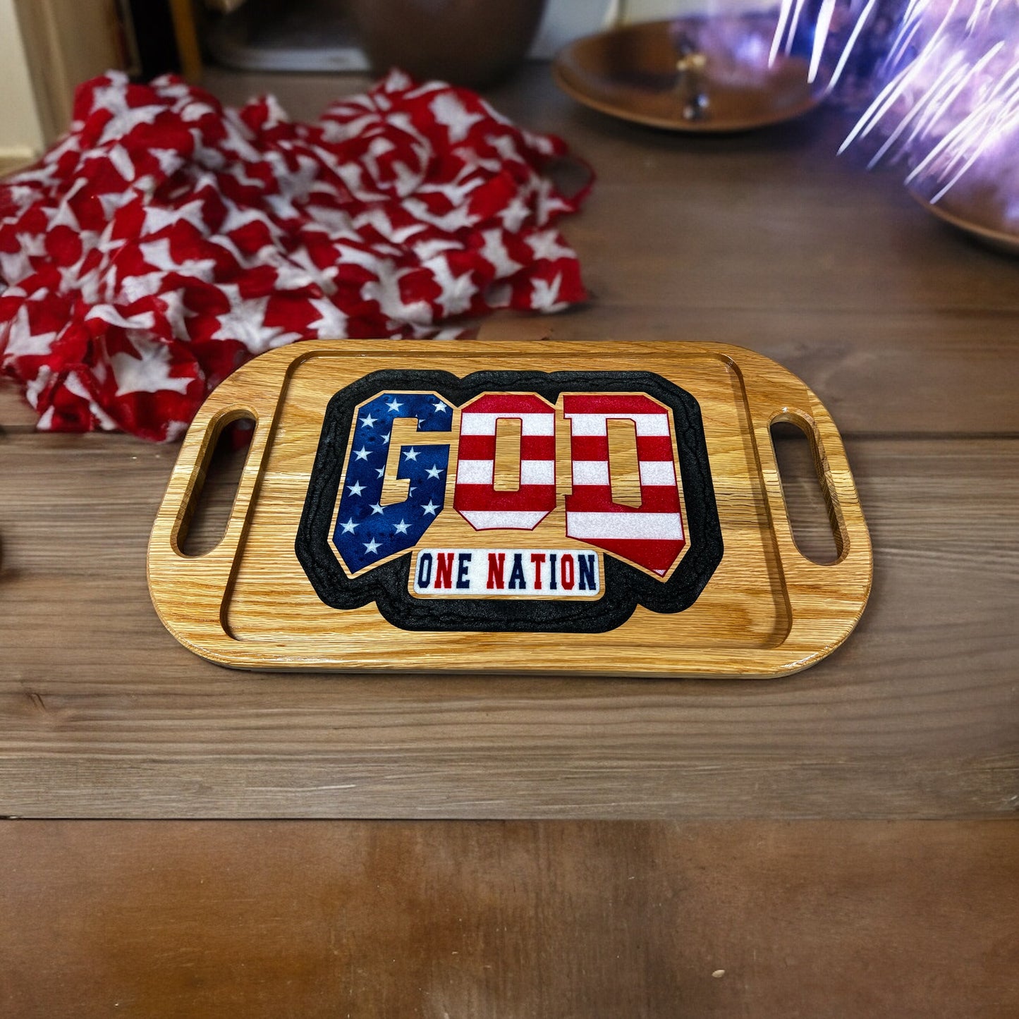 ONE NATION UNDER GOD SERVING TRAY